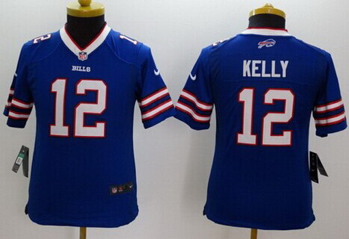 Women's Buffalo Bills #12 Jim Kelly 2013 Blue Nik Limited Jersey