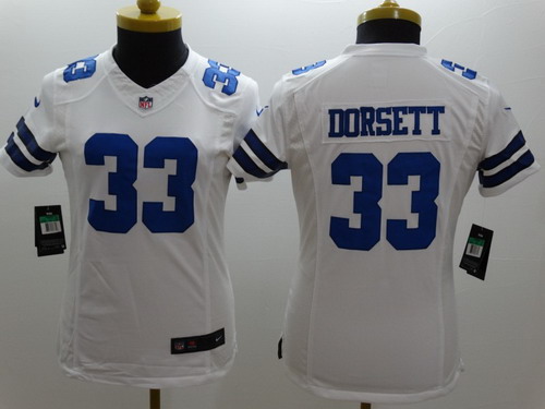 Women's Dallas Cowboys #33 Tony Dorsett White Nik Limited Jersey