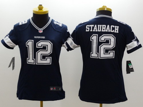 Women's Dallas Cowboys #12 Roger Staubach Blue Nik Limited Jersey
