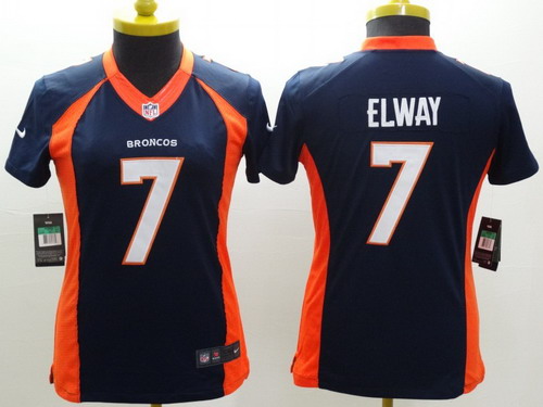 Women's Denver Broncos #7 John Elway 2013 Blue Nik Limited Jersey