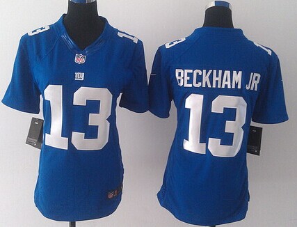 Women's New York Giants #13 Odell Beckham Jr Blue Nik Limited Jersey