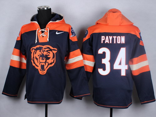 Nike Chicago Bears #34 Walter Payton With Team logo Blue Hoodie