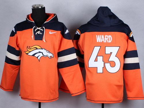 Nike Denver Broncos #43 T.J. Ward With Team logo Orange Hoodie