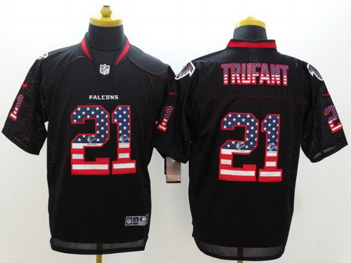 Men's Atlanta Falcons #21 Desmond Trufant 2014 USA Flag Fashion Black Nik Elite Jerseys