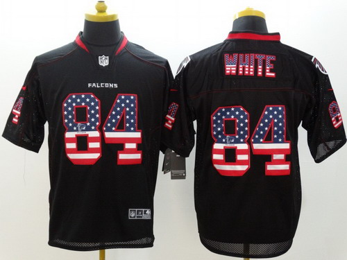 Men's Atlanta Falcons #84 Roddy White 2014 USA Flag Fashion Black Nik Elite Jerseys