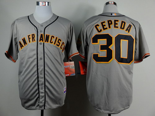 Men's San Francisco Giants #30 Orlando Cepeda Gray Jersey