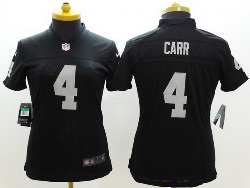 Women's Oakland Raiders #4 Derek Carr Black Nik Limited Jersey