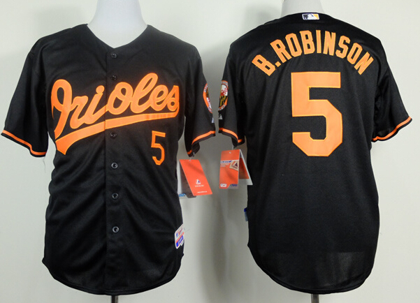 Men's Baltimore Orioles #5 Brooks Robinson Black Cool Base Jersey