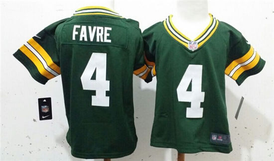 Toddler's Green Bay Packers #4 Brett Favre Green Nike Football Jersey