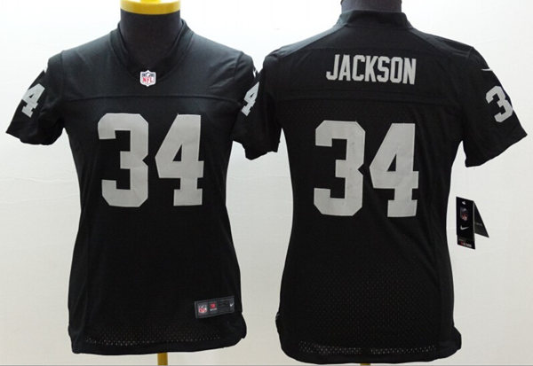 Women's Oakland Raiders #34 Bo Jackson Black Nik Limited Jersey