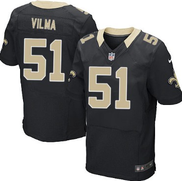Men's New Orleans Saints #51 Jonathan Vilma Black Nik Elite Jersey