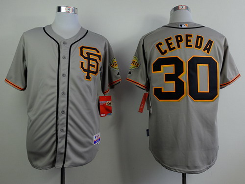 Men's San Francisco Giants #30 Orlando Cepeda Gray SF Edition Jersey