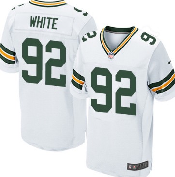 Men's Green Bay Packers #92 Reggie White White Nik Elite Jersey