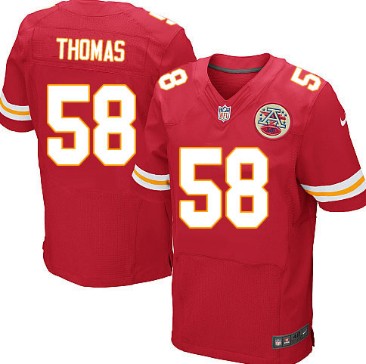 Men's Kansas City Chiefs #58 Derrick Thomas Red Nik Elite Jersey