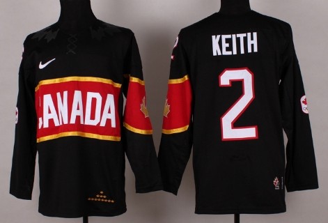 Men's Canada 2014 Olympics Hockey Jersey #2 Duncan Keith Black