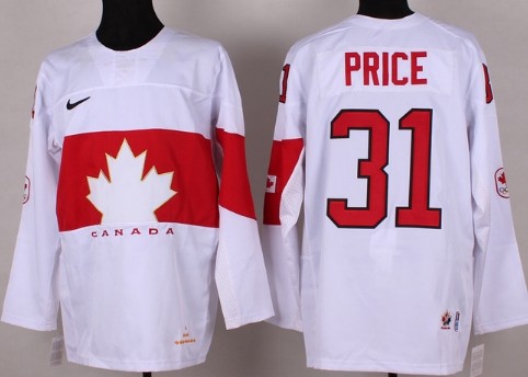 Men's Canada 2014 Olympics Hockey Jersey #31 Carey Price White