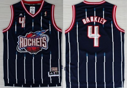 Mens Houston Rockets #4 Charles Barkley ABA Hardwood Classic Swingman Navy Blue Jersey