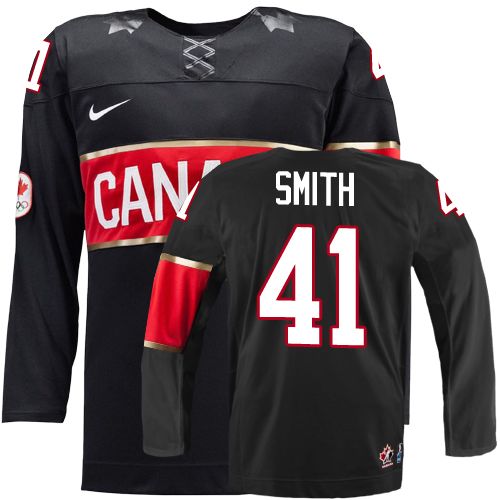 Men's Canada 2014 Olympics Hockey Jersey #41 Mike Smith Black