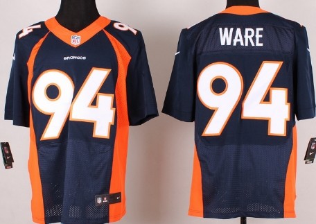 Men's Denver Broncos #94 DeMarcus Ware Blue Nik Elite Jersey