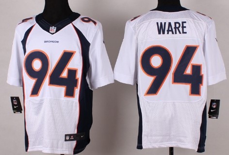 Men's Denver Broncos #94 DeMarcus Ware White Nik Elite Jersey