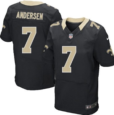 Men's New Orleans Saints #7 Morten Andersen Black Nik Elite Jersey