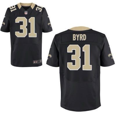 Men's New Orleans Saints #31 Jairus Byrd Black Nik Elite Jersey