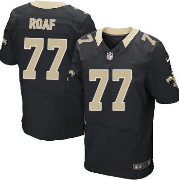 Men's New Orleans Saints #77 Willie Roaf Black Nik Elite Jersey