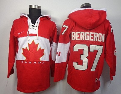 2014 Olympics Canada Team Hoodies #37 Patrice Bergeron Red