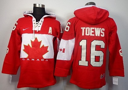 2014 Olympics Canada Team Hoodies #16 Jonathan Toews Red