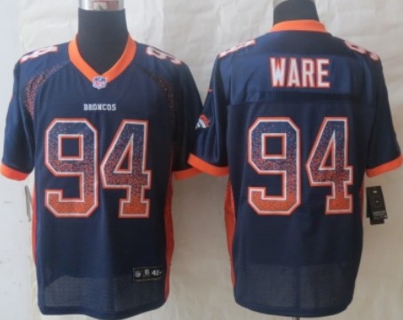 Men's Denver Broncos #94 DeMarcus Ware Nik Drift Fashion Blue Elite Jersey