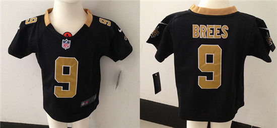Toddler's Nik New Orleans Saints #9 Drew Brees Black Football Jersey