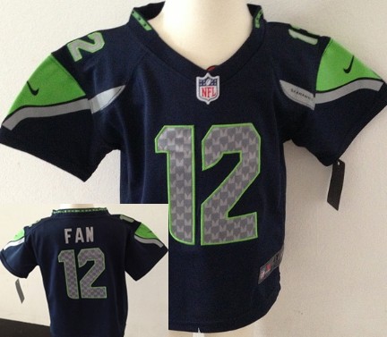 Toddler's Nik Seattle Seahawks #12 Fan Blue Football Jersey