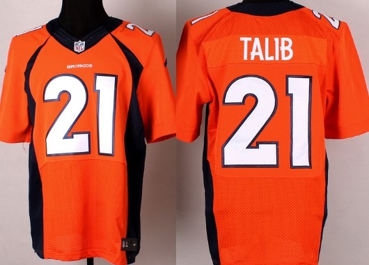 Men's Denver Broncos #21 Aqib Talib Orange Nik Elite Jersey
