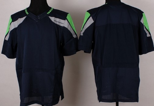 Men's Seattle Seahawks Blank Blue Nik Elite Jersey