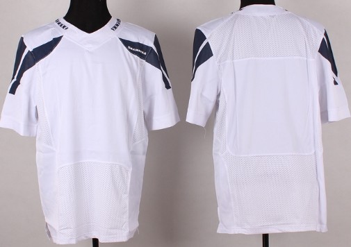 Men's Seattle Seahawks Blank White Nik Elite Jersey