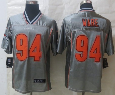 Men's Denver Broncos #94 DeMarcus Ware Gray Nik Vapor Elite Jersey