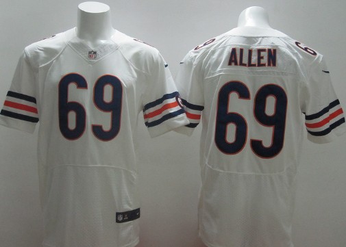 Men's  Chicago Bears #69 Jared Allen White Nik Elite Jersey