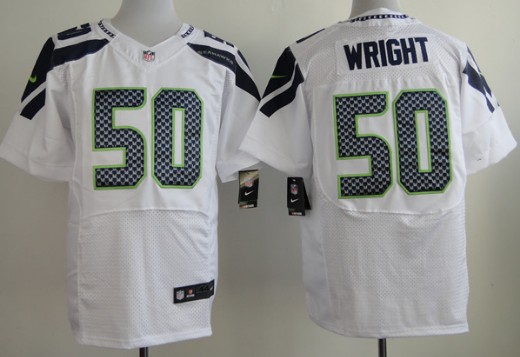 Men's Seattle Seahawks #50 K.J. Wright White Nik Elite Jersey