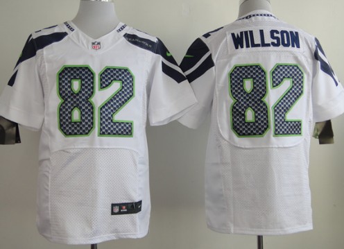 Men's Seattle Seahawks #82 Luke Willson White Nik Elite Jersey