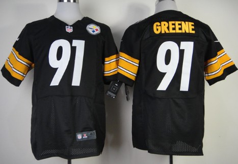 Men's Pittsburgh Steelers #91 Kevin Greene Black Nik Elite Jersey