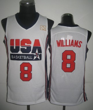 Team USA Basketball #8 Deron Williams White Throwback Jersey