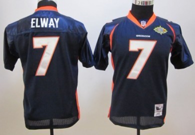 Kid's Denver Broncos #7 John Elway Blue Throwback Jersey