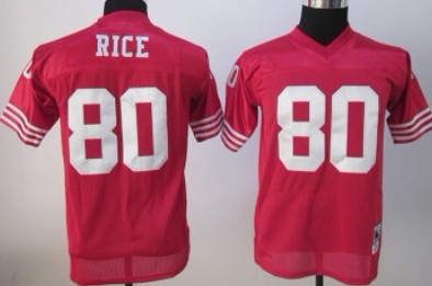 Kid's San Francisco 49ers #80 Jerry Rice Red Throwback Jersey