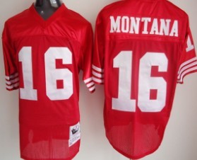 Kid's San Francisco 49ers #16 Joe Montana Red Throwback Jersey