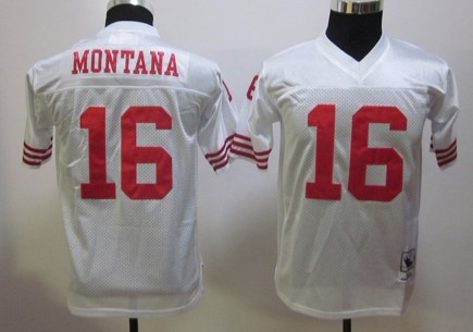 Kid's San Francisco 49ers #16 Joe Montana White Throwback Jersey