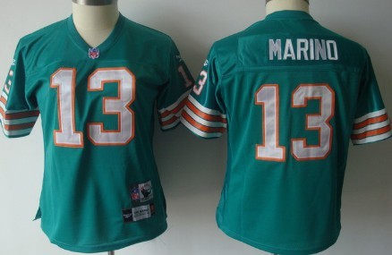 Women's Miami Dolphins #13 Dan Marino Green Throwback Jersey