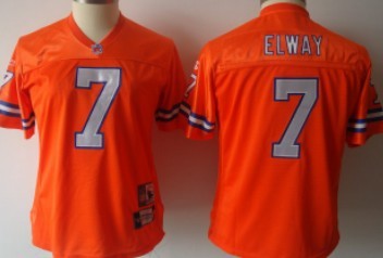 Women's Denver Broncos #7 John Elway Orange Throwback Jersey