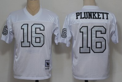 Oakland Raiders #16 Jim Plunkett White With Silver Throwback Jersey