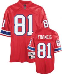 Men's New England Patriots #81 Russ Francis Red Throwback Jersey