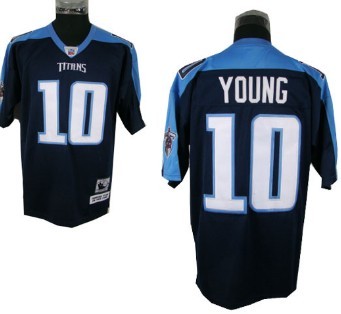 Tennessee Titans #10 Vince Young Navy Blue Throwback Jersey